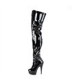 DELIGHT-3027 Plateau Overknee Stiefel - Schwarz | Pleaser
