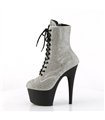 ADORE-1020RS Plateau Stiefel - Silber Glitzersteine | Pleaser
