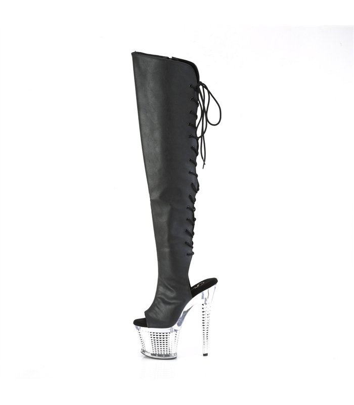 SPECTATOR-3019 Plateau Stiefel - Schwarz | Pleaser