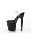 FLAMINGO-808CRS-2 High Heels Sandalette - Transparent/Schwarz | Pleaser
