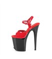 FLAMINGO-809 High Heels Sandalette - Rot/Schwarz | Pleaser
