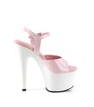 ADORE-709 Plateau Heels - Rosa/Weiß | Pleaser
