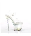 ESTEEM-708RBP Plateau Sandalette - Transparent/Mehrfarbig | Pleaser
