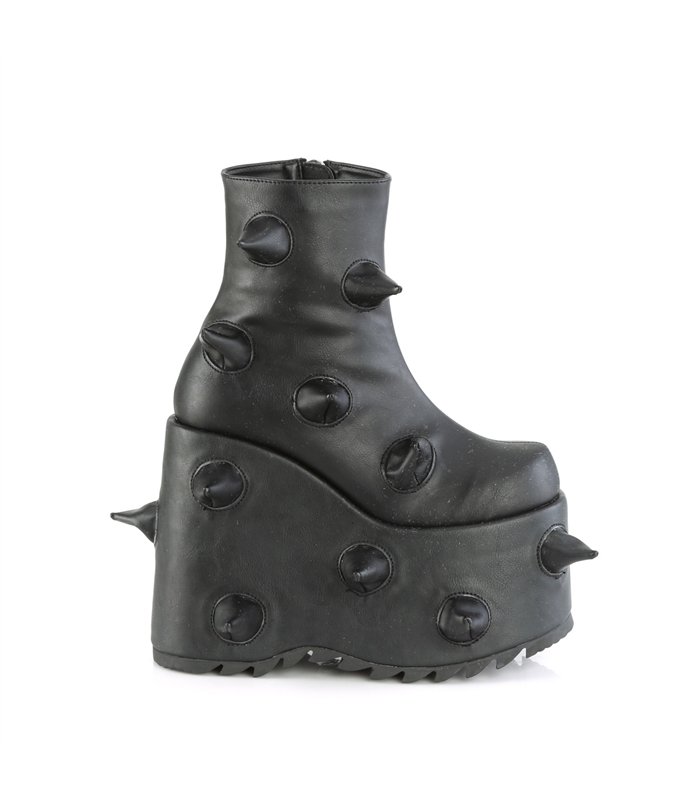 SLAY-77 Plateau Stiefelette - Schwarz | Demonia
