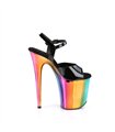 FLAMINGO-809RC High Heels Sandalette - Schwarz/Mehrfarbig| Pleaser
