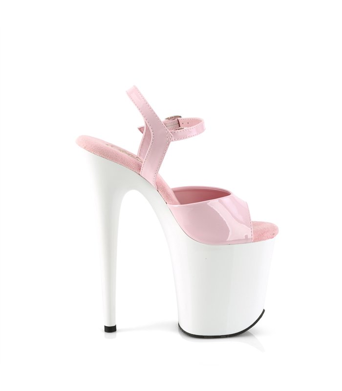 FLAMINGO-809 High Heels Sandalette - Rosa/Weiß | Pleaser
