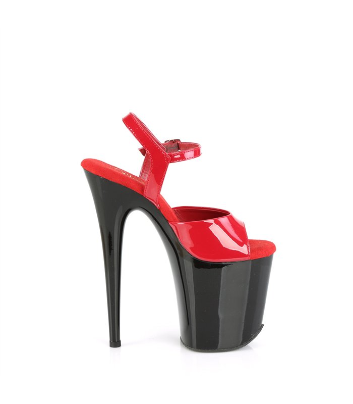 FLAMINGO-809 High Heels Sandalette - Rot/Schwarz | Pleaser
