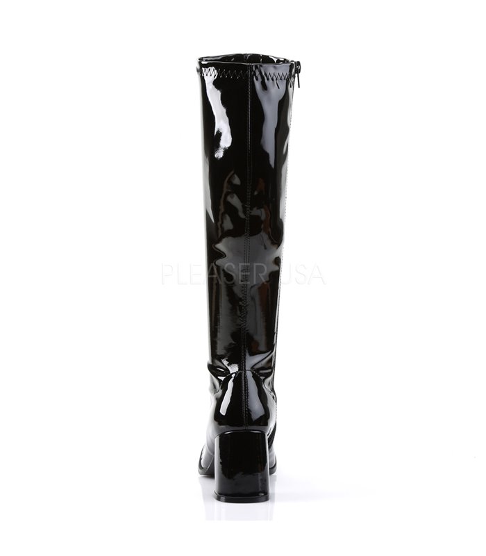 Retro Stiefel GOGO-300 - Lack Schwarz