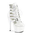 ADORE-1013MST Platform Ankle Boots - White Metallic | Pleaser