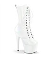 ADORE-1040WR-HG Platform Boots - White Patent | Pleaser