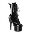 ADORE-1049WR Plateau Stiefelette - Schwarz Lack | Pleaser