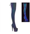 ADORE-3008REFL Platform Overknee Boots - Blue Green Multicolored | Pleaser