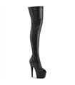 ADORE-3011 Plateau Peeptoe Overknee Stiefel - Schwarz Matt | Pleaser