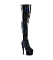 ADORE-3011HWR Plateau Overknee Stiefel - Schwarz Lack Schimmer | Pleaser