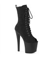 ENCHANT-1041FS Plateau Peeptoe Stiefelette - Schwarz Samt | Pleaser