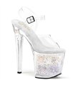 ENCHANT-708AQUA-02 platform sandal - transparent glitter platform | Pleaser