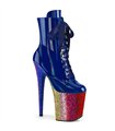 FLAMINGO-1020HG Platform Ankle Boots - Blue Multicolored | Pleaser