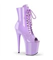 FLAMINGO-1021 Plateau Peeptoe Stiefelette - Violett Lack | Pleaser