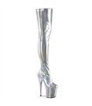 FLAMINGO-3000HWR Overknee Plateau Stiefel Silber| Pleaser