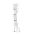 FLAMINGO-3028 Overknee Plateau Stiefel Weiß Lack | Pleaser