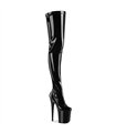 FLAMINGO-4000 Overknee Plateau Stiefel Schwarz Lack | Pleaser