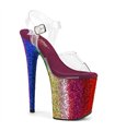 FLAMINGO-808RBG Plateau Sandalette - Regenbogenmuster | Pleaser