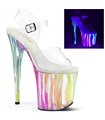 FLAMINGO-808RG-03 Plateau Sandalette - Regenbogenmuster Glow | Pleaser