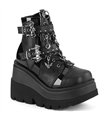 SHAKER-66 Plateau Stiefelette mit Fledermäusen - Schwarz | Demonia