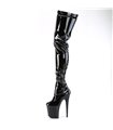 FLAMINGO-4000 Overknee Plateau Stiefel Schwarz Lack | Pleaser