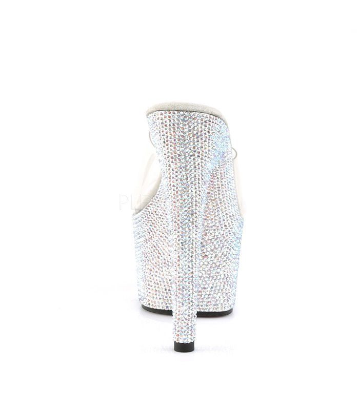 Plateau High Heels BEJEWELED-701DM - Silber