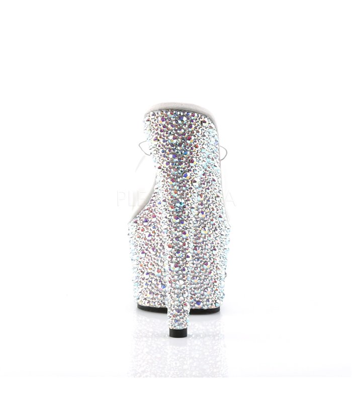 Plateau High Heels BEJEWELED-701MS - Silber