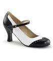 Retro Pumps FLAPPER-25 - Schwarz/Weiß