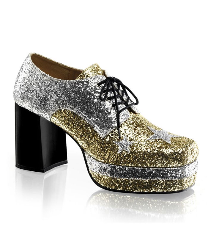 Herren Plateauschuh GLAMROCK-02 - Gold Glitter