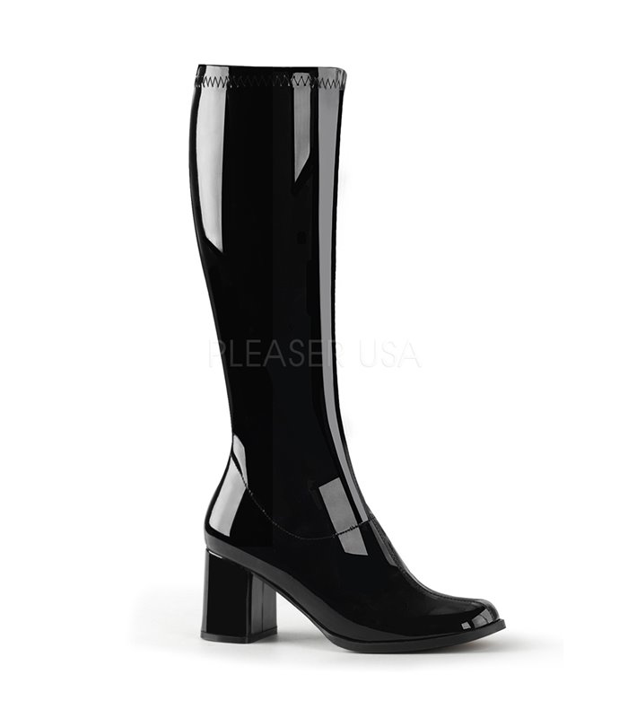 Retro Stiefel GOGO-300 - Lack Schwarz