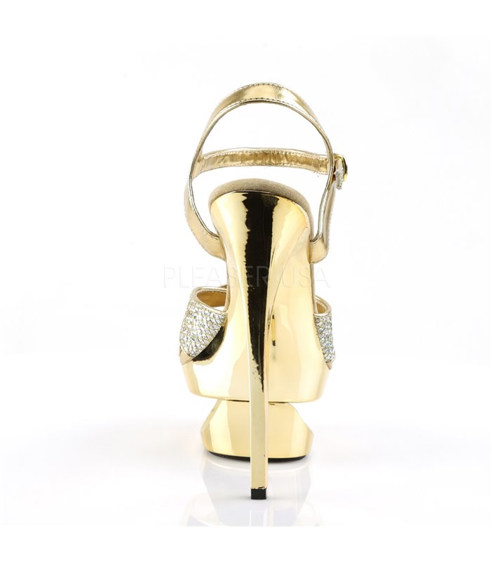 Plateau Sandalette ECLIPSE-619G - Gold/Gold Glitter