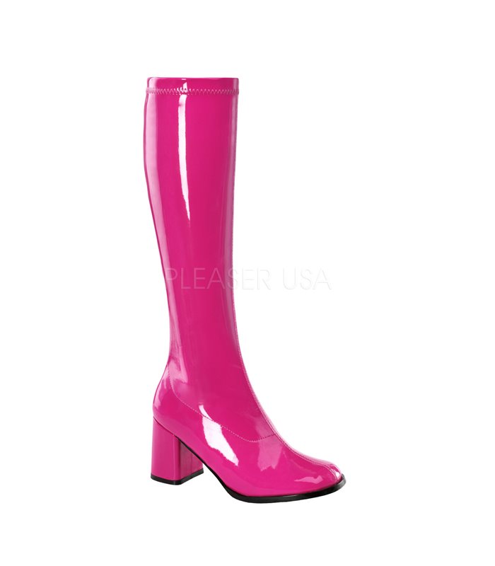 Retro Stiefel GOGO-300 - Lack Hot Pink