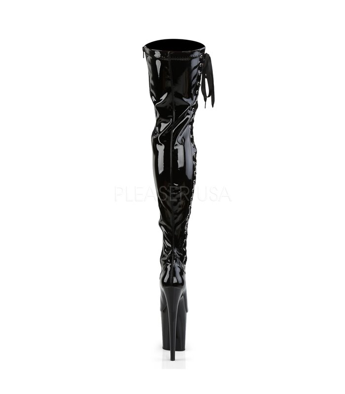 Pleaser Plateau Overknee Stiefel FLAMINGO-3050 Schwarz