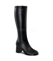 Retro Stiefel GOGO-300WC (Weitschaftstiefel) - PU Schwarz