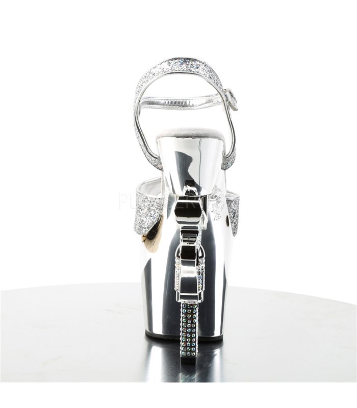 Plateau High Heels REVOLVER-709G - Silber