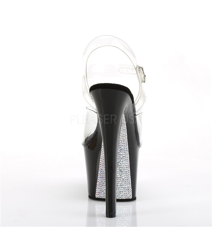 Plateau High Heels SKY-308CRS - Schwarz/Silber