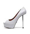 Giaro Peeptoe Plateau Pumps BELIZA White Snake