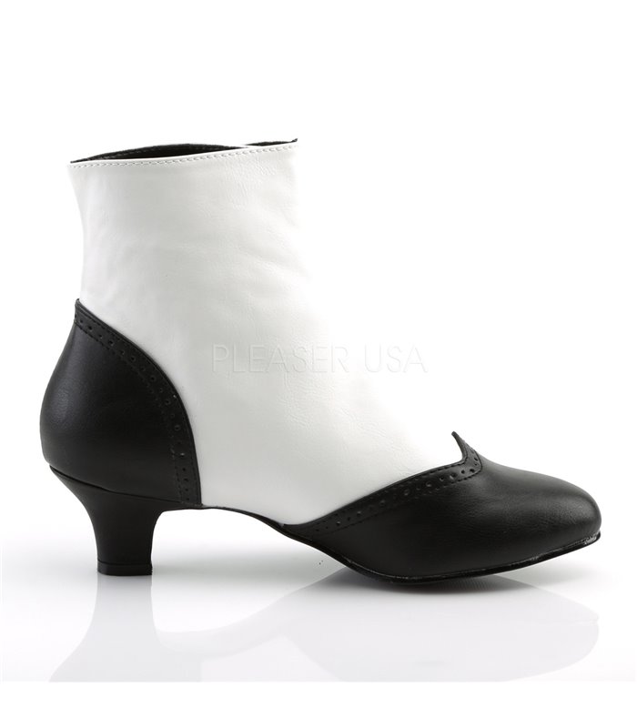 Stiefeletten FLORA-1023 - Schwarz/Weiß