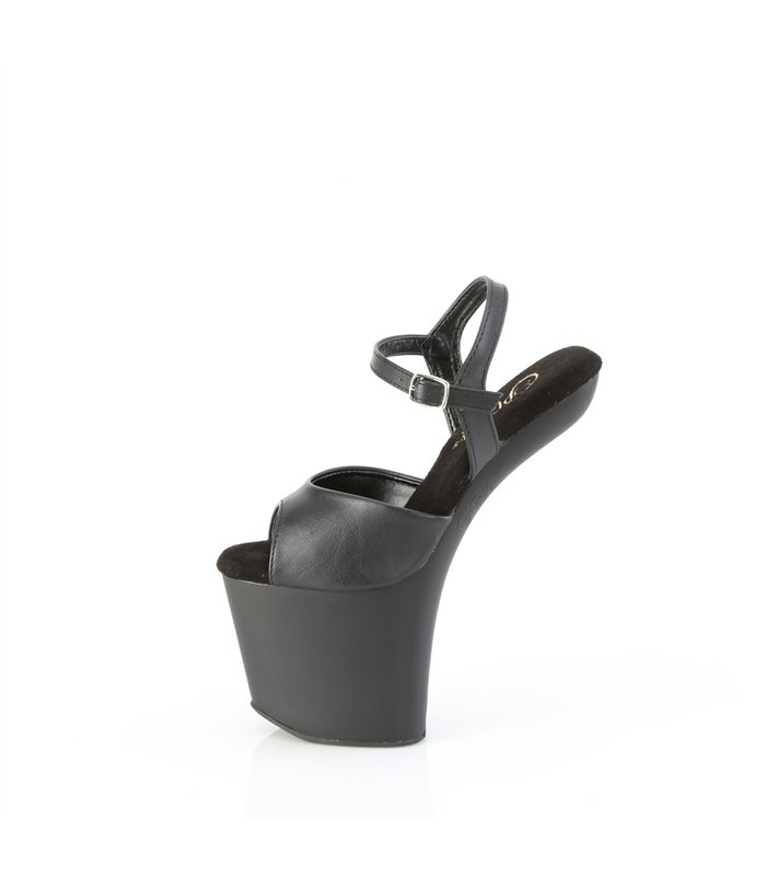 CRAZE-809 Plateau Pony Sandalette - Schwarz Matt | Pleaser 