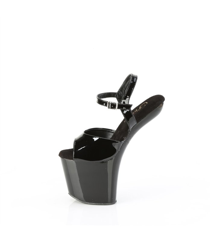 CRAZE-809 Plateau Pony Sandalette - Schwarz Lack | Pleaser 