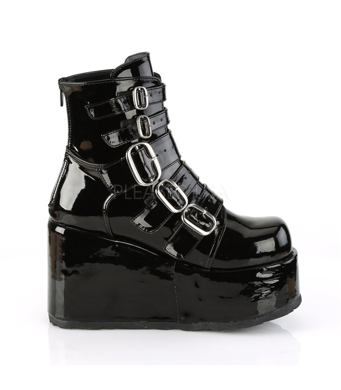 Demonia Plateau Stiefelletten CONCORD-57 schwarz lack