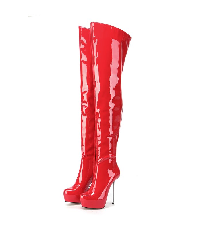 Giaro Overknee Stiefel BRISA Rot Glänzend