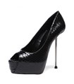 Giaro Peeptoe Plateau Pumps BELIZA SNAKE Schwarz