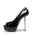 Giaro Peeptoe Plateau Pumps BELIZA Black Shiny