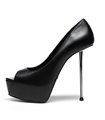 Giaro Peeptoe Plateau Pumps BELIZA Schwarz Matt