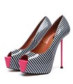 ---Giaro Peeptoe Plateau Pumps BELIZA Multi/Fuchsia